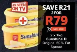 Checkers Sunshine D Original 60% Fat Spread offer