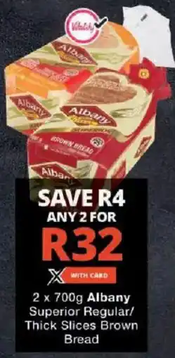 Checkers Albany Superior Regular/ Thick Slices Brown Bread offer