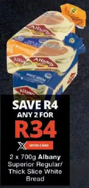 Checkers Albany Superior Regular/ Thick Slice White Bread offer