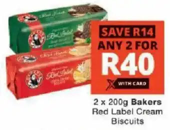 Checkers Bakers Red Label Cream Biscuits offer