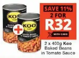 Checkers Koo Baked Beans in Tomato Sauce offer