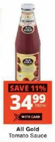 Checkers All Gold Tomato Sauce offer