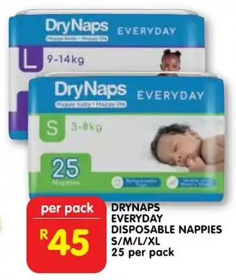 Shoprite Drynaps everyday disposable nappies offer