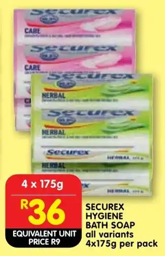 Shoprite Securex hygiene bath soap offer