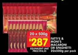 Shoprite Fatti's & moni's macaroni or spaghetti offer