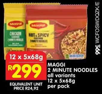 Shoprite Maggi 2 minute noodles offer