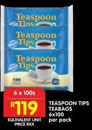 Shoprite Teaspoon Tips Teabags offer