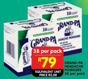 Shoprite Grand-pa headache powders offer