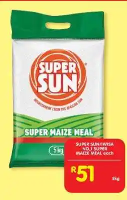 Shoprite SUPER SUN/IWISA NO.1 SUPER MAIZE MEAL offer