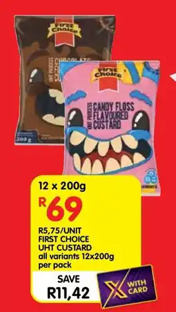 Shoprite FIRST CHOICE UHT CUSTARD offer