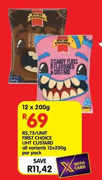 Shoprite FIRST CHOICE UHT CUSTARD offer
