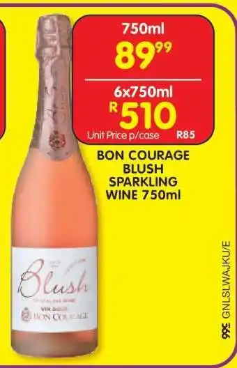 Shoprite BON COURAGE BLUSH SPARKLING WINE 750ml offer