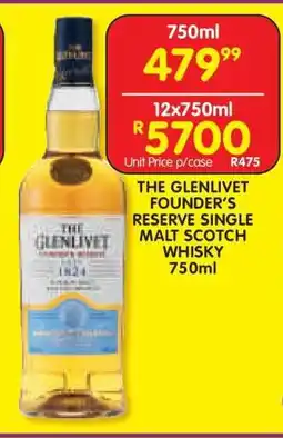 Shoprite The Glenlivet Founder's Reserve Single Malt Scotch Whisky 750ml offer