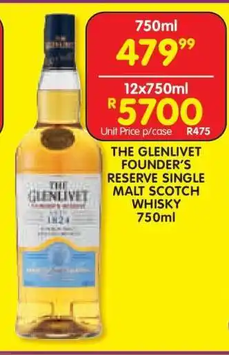 Shoprite The Glenlivet Founder's Reserve Single Malt Scotch Whisky 750ml offer
