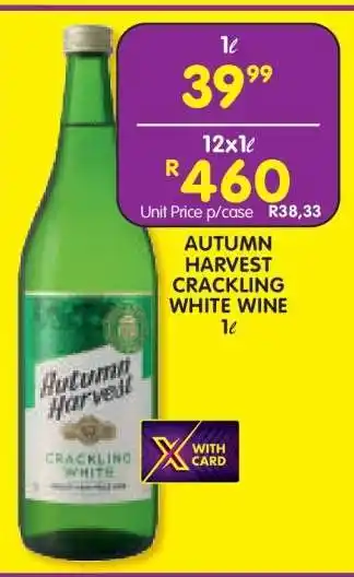 Shoprite AUTUMN HARVEST CRACKLING WHITE WINE 1ℓ offer