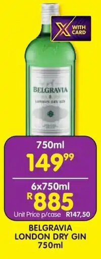 Shoprite Belgravia London Dry Gin 750ml offer