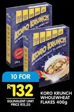 Shoprite Koro Krunch Wholewheat Flakes 400g offer