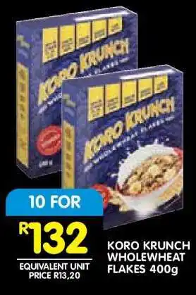 Shoprite Koro Krunch Wholewheat Flakes 400g offer