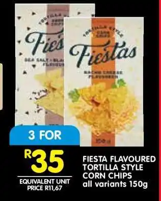 Shoprite FIESTA FLAVOURED TORTILLA STYLE CORN CHIPS offer
