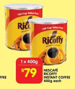Shoprite NESCAFÉ RICOFFY INSTANT COFFEE 400g each offer