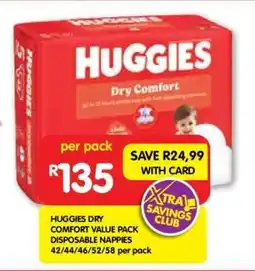 Shoprite Huggies Dry Comfort Value Pack Disposable Nappies offer