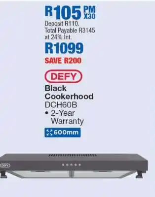 OK Furniture Defy Black Cookerhood DCH60B offer
