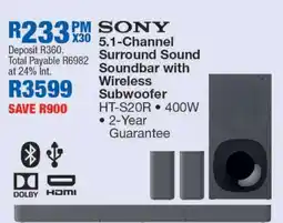 OK Furniture Sony 5.1-Channel Surround Sound Soundbar with Wireless Subwoofer offer