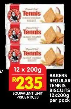 Shoprite BAKERS REGULAR TENNIS BISCUITS 12x200g offer