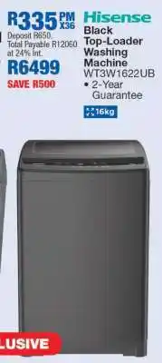 OK Furniture Hisense Black Top-Loader Washing Machine WT3W1622UB offer