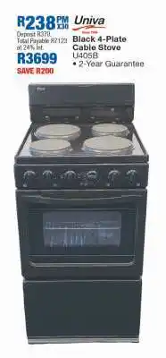 OK Furniture Univa Black 4-Plate Cable Stove U405B offer