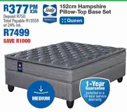 OK Furniture 152cm Hampshire Pillow-Top Base Set offer