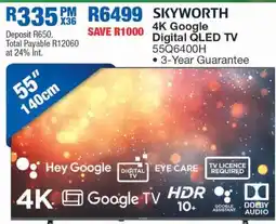 OK Furniture SKYWORTH 4K Google Digital QLED TV offer