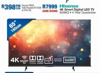 OK Furniture Hisense 4K Smart Digital LED TV 65A6Q offer