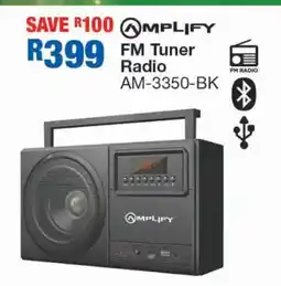 OK Furniture Amplify FM Tuner Radio AM-3350-BK offer