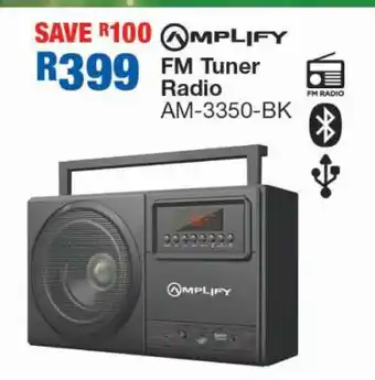 OK Furniture Amplify FM Tuner Radio AM-3350-BK offer