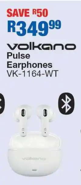 OK Furniture Volkano Pulse Earphones VK-1164-WT offer