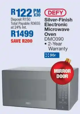 OK Furniture Defy Silver-Finish Electronic Microwave Oven DMO390 offer