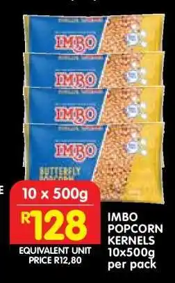 Shoprite IMBO POPCORN KERNELS 10x500g per pack offer