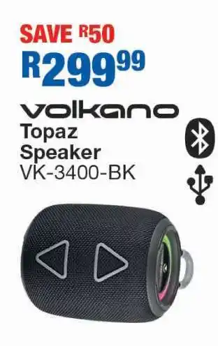 OK Furniture Volkano Topaz Speaker VK-3400-BK offer