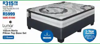 OK Furniture Lunar 152cm Neria Pillow-Top Base Set offer