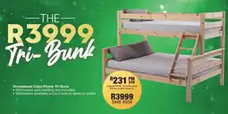 OK Furniture Homestead Clear-Finish Tri-Bunk offer