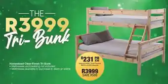OK Furniture Homestead Clear-Finish Tri-Bunk offer