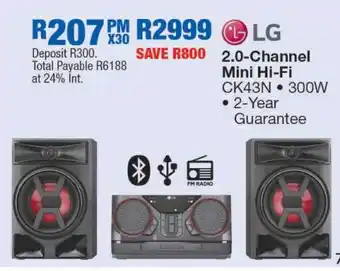 OK Furniture LG 2.0-Channel Mini Hi-Fi CK43N offer