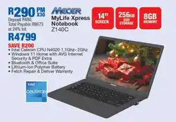 OK Furniture Mecer MyLife Xpress Notebook Z140C offer
