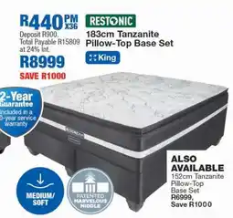 OK Furniture Restonic 183cm Tanzanite Pillow-Top Base Set offer