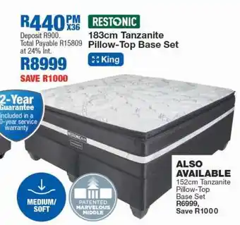 OK Furniture Restonic 183cm Tanzanite Pillow-Top Base Set offer