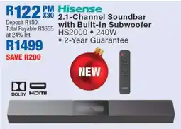 OK Furniture Hisense 2.1-Channel Soundbar with Built-In Subwoofer offer
