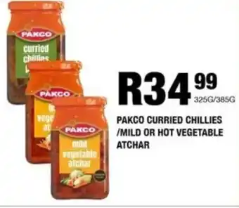 Take 'n Pay Pakco curried chillies mild or hot vegetable atchar offer