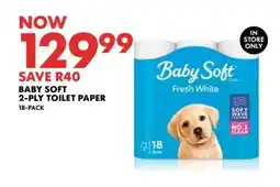 Woolworths Baby Soft 2-Ply Toilet Paper 18-Pack offer