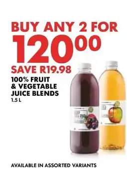Woolworths 100% Fruit & Vegetable Juice Blends offer